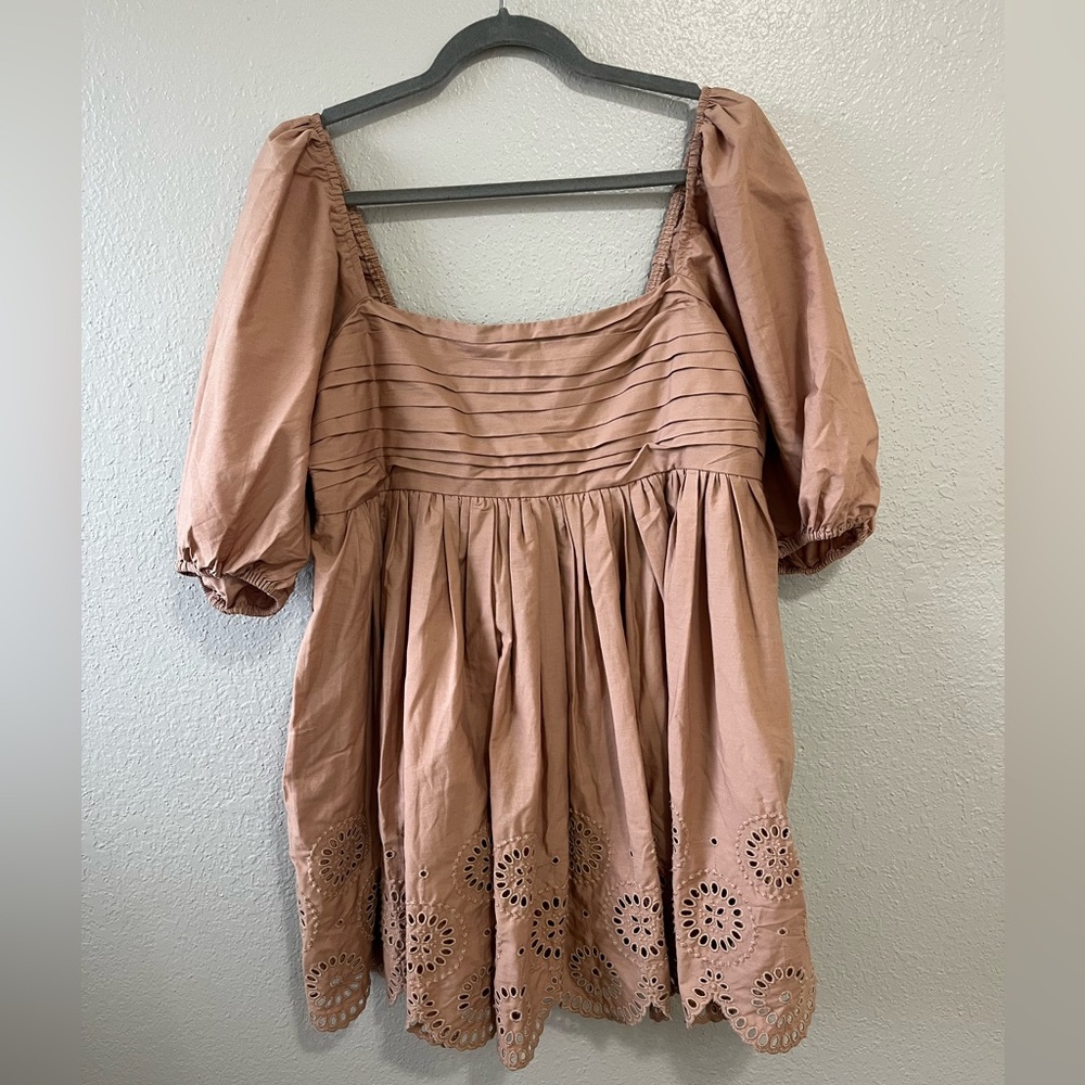 Light Brown Abercrombie Baby Doll Dress; NEVER WORN! :) size Large